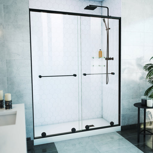 DreamLine SDHA60W760VXX09 Harmony Frameless Bypass Shower Door in Satin Black
