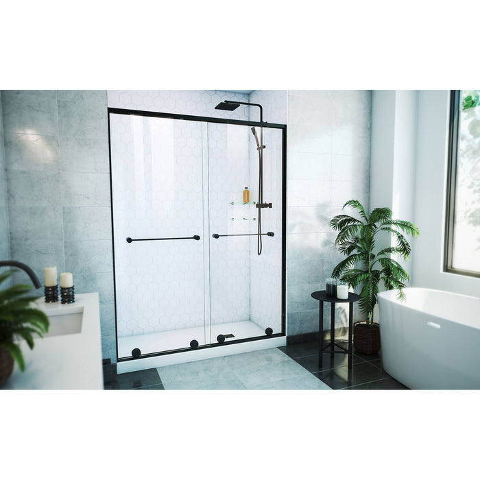 DreamLine SDHA60W760VXX09 Harmony 56-60"W x 76"H Frameless Bypass Shower Door in Satin Black