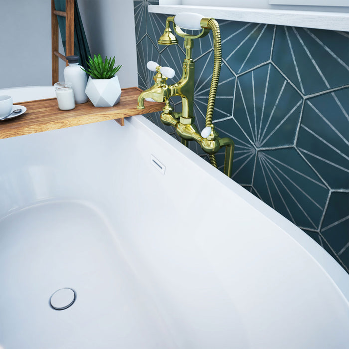 DreamLine BTHN6731DFXX00 Havana 67"W x 31"D Acrylic Freestanding Bathtub in White