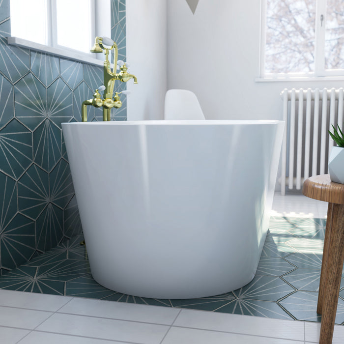 DreamLine BTHN6731DFXX00 Havana 67"W x 31"D Acrylic Freestanding Bathtub in White