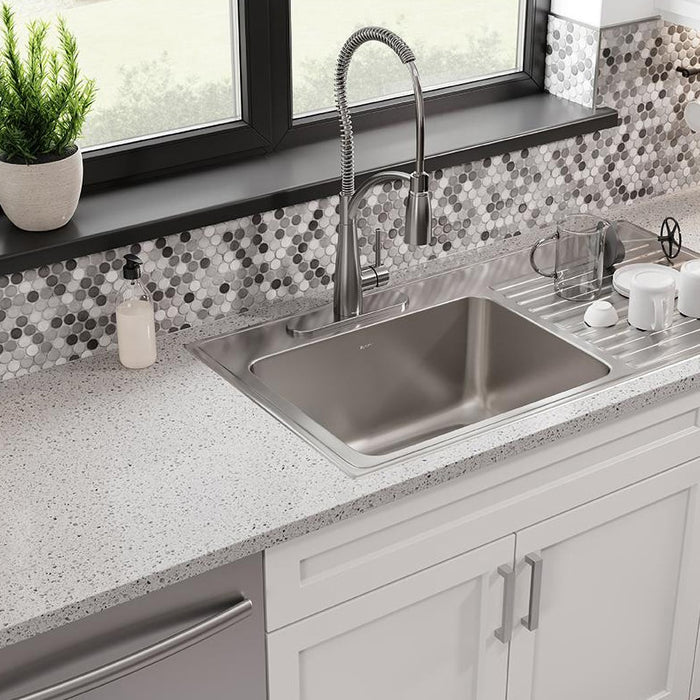 Elkay ILGR4322L2 43" x 22" Stainless Steel 2-Hole Single-Bowl Drop-In Kitchen Sink in Lustrous Satin