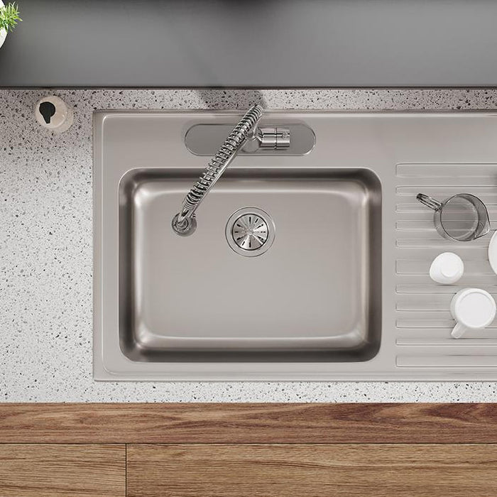 Elkay ILGR4322L2 43" x 22" Stainless Steel 2-Hole Single-Bowl Drop-In Kitchen Sink in Lustrous Satin