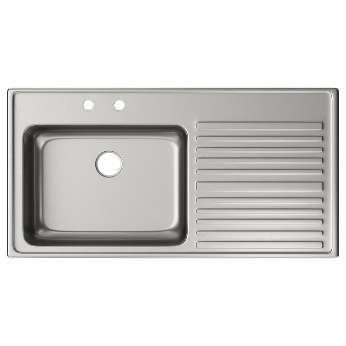 Elkay ILGR4322L2 43" x 22" Stainless Steel 2-Hole Single-Bowl Drop-In Kitchen Sink in Lustrous Satin