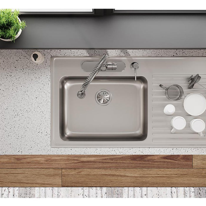 Elkay ILGR4322L4 43" x 22" Stainless Steel 4-Hole Single-Bowl Drop-In Kitchen Sink in Lustrous Satin
