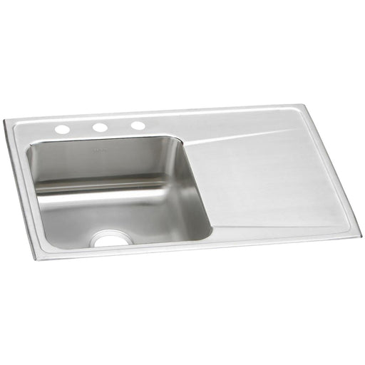 Elkay ILR3322L3 Stainless Steel 3-Hole Single-Bowl Drop-In Kitchen Sink