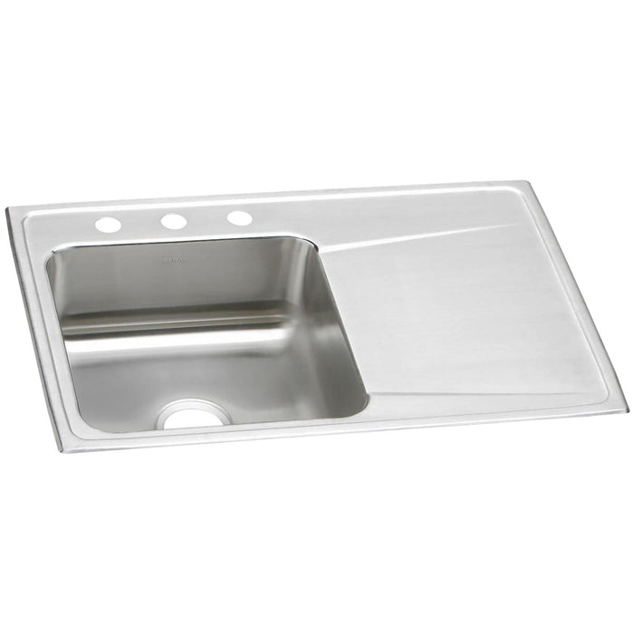 Elkay ILR3322L3 Stainless Steel 3-Hole Single-Bowl Drop-In Kitchen Sink
