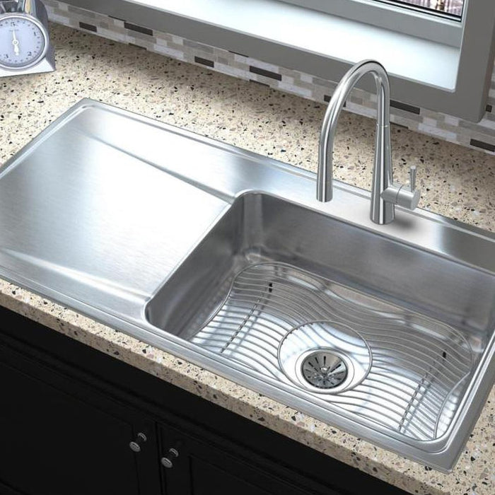Elkay ILR4322R3 43" x 22" Stainless Steel 3-Hole Single-Bowl Drop-In Kitchen Sink in Lustrous Satin