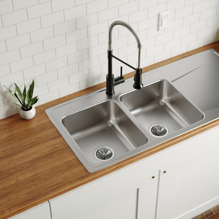 Elkay ILR4822L1 48" x 22" Stainless Steel 1-Hole Double-Bowl Drop-In Kitchen Sink in Lustrous Satin