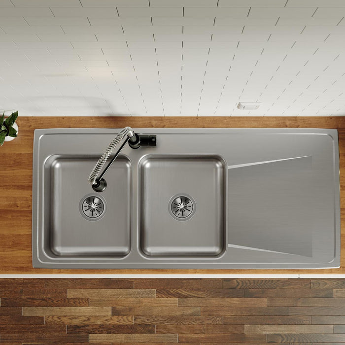 Elkay ILR4822L1 48" x 22" Stainless Steel 1-Hole Double-Bowl Drop-In Kitchen Sink in Lustrous Satin