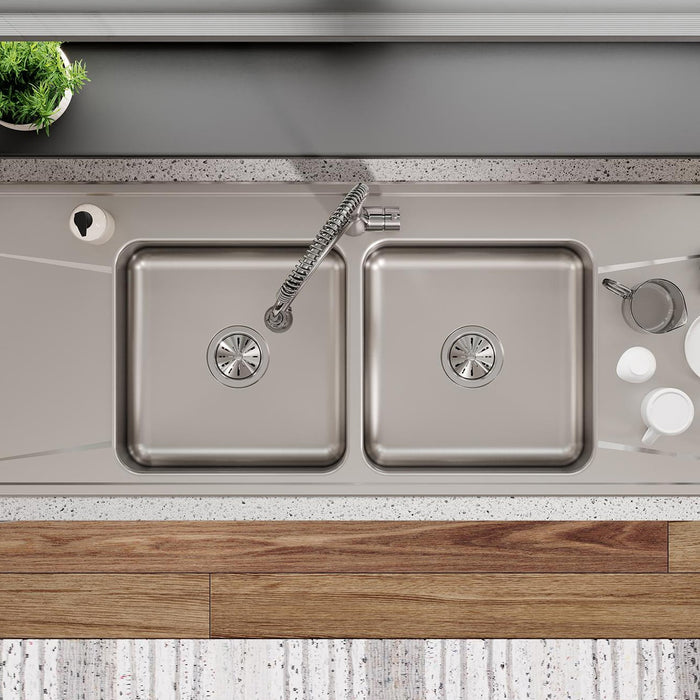 Elkay ILR6622DD0 66" x 22" Stainless Steel Double-Bowl Drop-In Kitchen Sink in Lustrous Satin