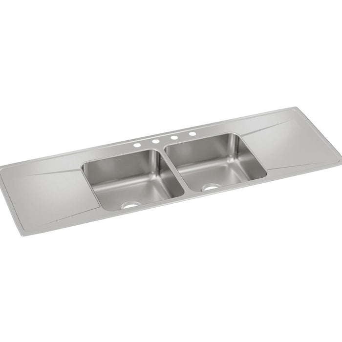 Elkay ILR6622DD4 Stainless Steel 4-Hole Double-Bowl Drop-In Kitchen Sink