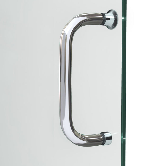 DreamLine D2096036XXL0004 Infinity-Z 36"D x 60"W x 78 3/4"H Sliding Shower Door, Base, and White Wall Kit in Brushed Nickel and Clear Glass