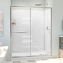 DreamLine D2096034XXR0004 Infinity-Z Sliding Shower Door, Base,, White Wall Kit in Brushed Nickel, Clear Glass