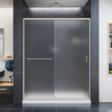 DreamLine SHDR-0960720-04-FR Infinity-Z 56-60"W x 72"H Semi-Frameless Sliding Shower Door, Frosted Glass in Brushed Nickel - Bath4All