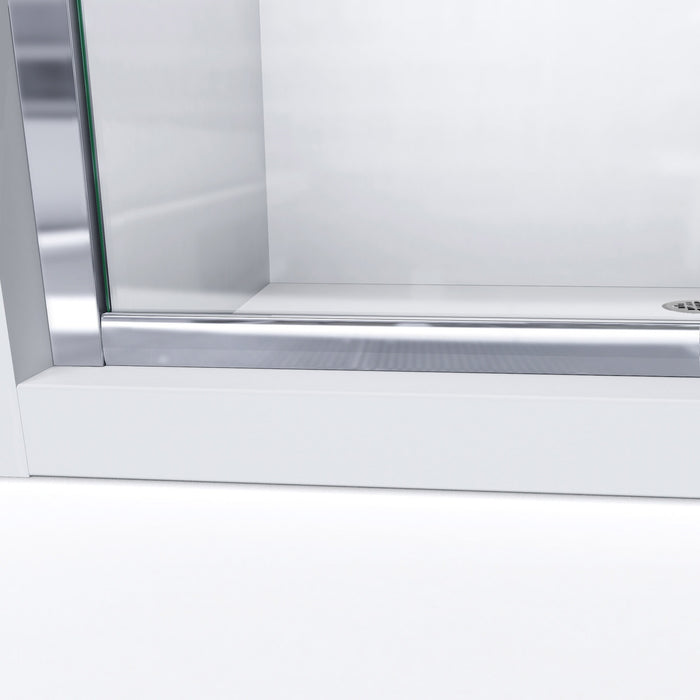 DreamLine DL-6119-CLC-06 Infinity-Z 36" D x 60" W x 76 3/4" H Clear Sliding Shower Door in Oil Rubbed Bronze, Center Drain Base and Backwalls
