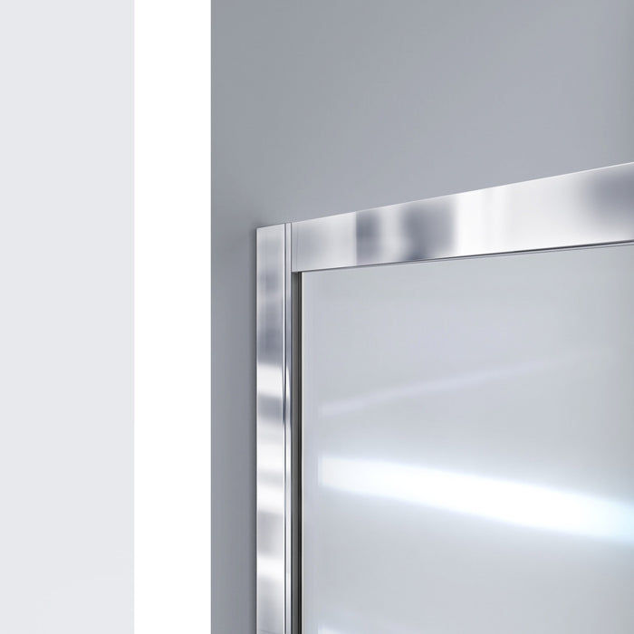 DreamLine DL-6970C-88-01 Infinity-Z 30"D x 60"W x 74 3/4"H Clear Sliding Shower Door in Chrome and Center Drain Black Base