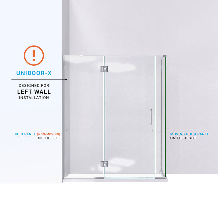 DreamLine E32706530L-06 Unidoor-X 57 1/2"W x 30 3/8"D x 72"H Frameless Hinged Shower Enclosure in Oil Rubbed Bronze