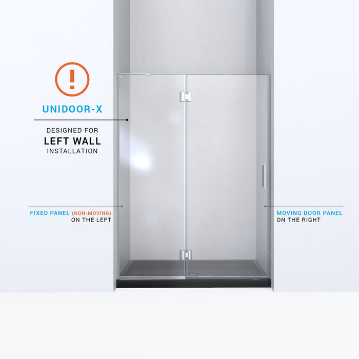 DreamLine D32472L-06 Unidoor-X 48"W x 72"H Frameless Hinged Shower Door in Oil Rubbed Bronze