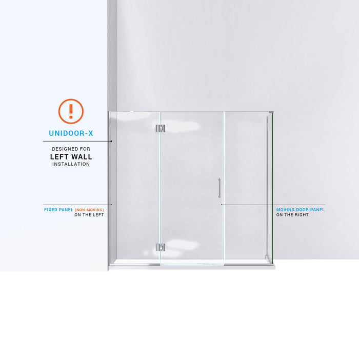 DreamLine E32322534L-06 Unidoor-X 69 1/2"W x 34 3/8"D x 72"H Frameless Hinged Shower Enclosure in Oil Rubbed Bronze