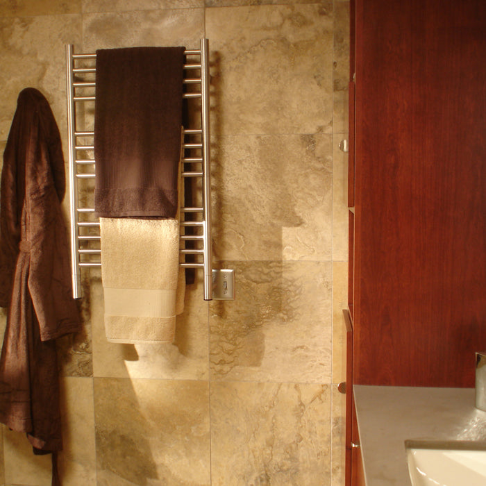 Amba CSB Jeeves Model C Straight 13 Bar Hardwired Towel Warmer in Brushed
