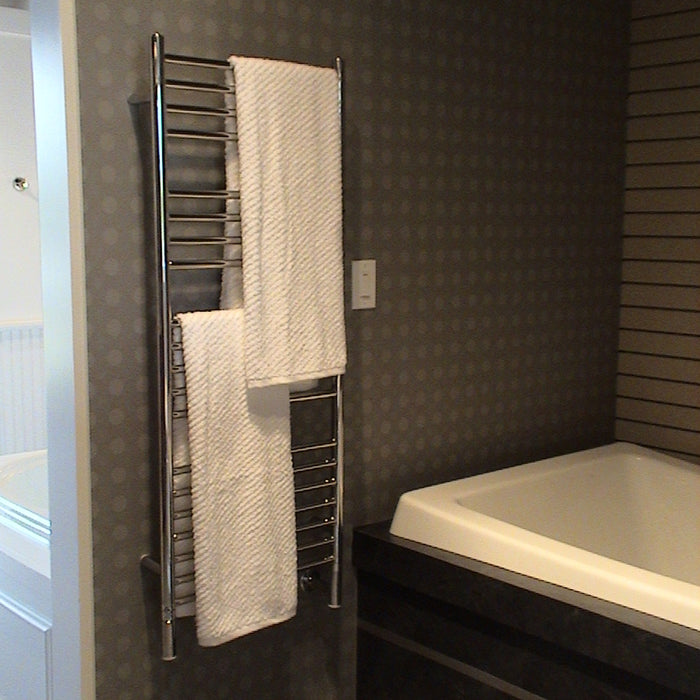 Amba DSP Jeeves Model D Straight 20 Bar Hardwired Towel Warmer in Polished