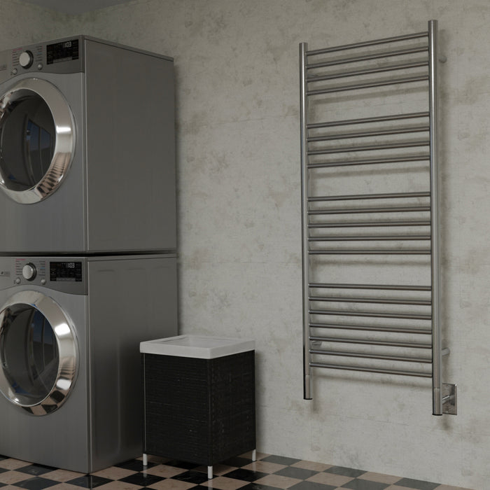 Amba DSP Jeeves Model D Straight 20 Bar Hardwired Towel Warmer in Polished