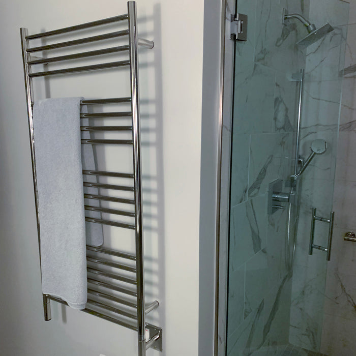 Amba DSP Jeeves Model D Straight 20 Bar Hardwired Towel Warmer in Polished