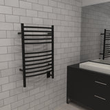 Amba ECMB Jeeves Model E Curved 12 Bar Hardwired Towel Warmer in Matte Black