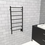 Amba FSMB Jeeves Model F Straight 7 Bar Hardwired Drying Rack in Matte Black