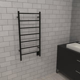 Amba FSMB Jeeves Model F Straight 7 Bar Hardwired Drying Rack in Matte Black