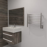 Amba HCB Jeeves Model H Curved 7 Bar Hardwired Towel Warmer in Brushed