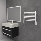 Amba HCW Jeeves Model H Curved 7 Bar Hardwired Towel Warmer in White