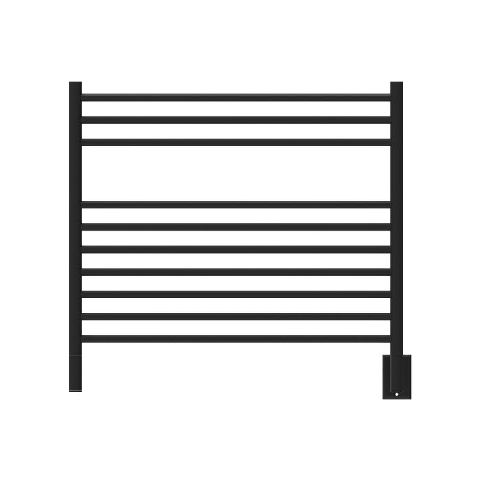 Amba KSMB Jeeves Model K Straight 10 Bar Hardwired Towel Warmer in Matte Black