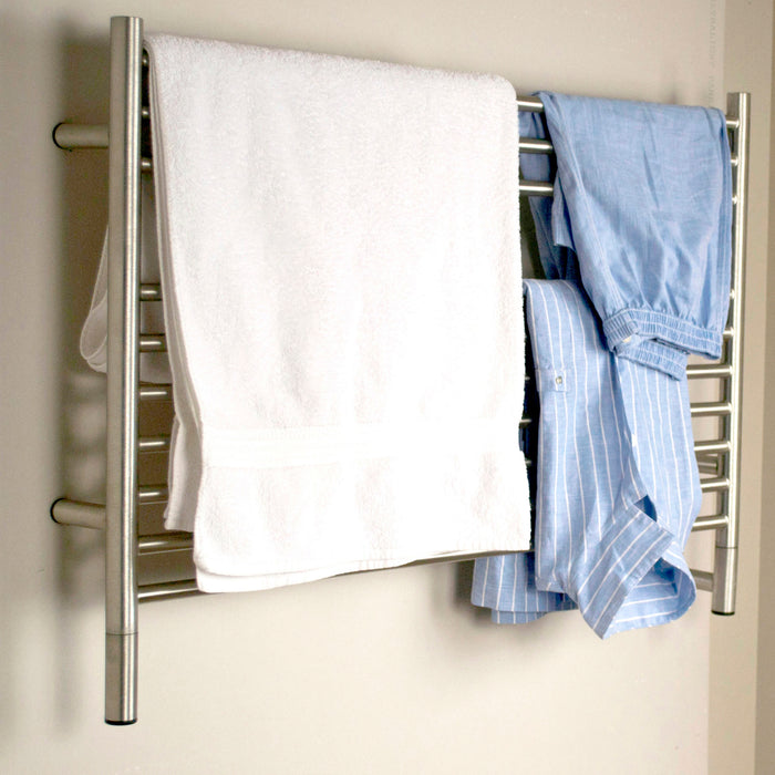 Amba LSB Jeeves Model L Straight 10 Bar Hardwired Towel Warmer in Brushed