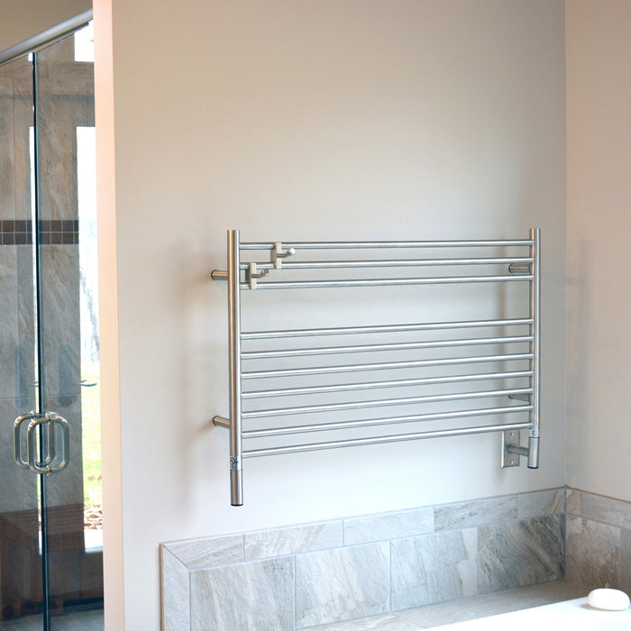 Amba LSB Jeeves Model L Straight 10 Bar Hardwired Towel Warmer in Brushed