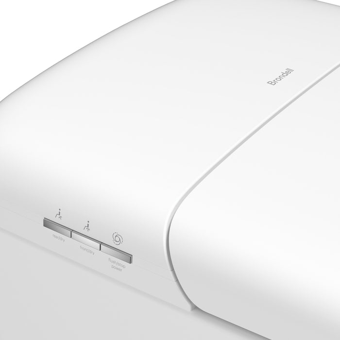 Brondell KBT-900 close-up of the Coit lid and side-panel control buttons