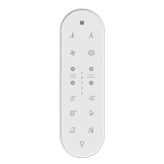 Brondell KBT-900 Coit handheld remote shown face-on with control icons visible