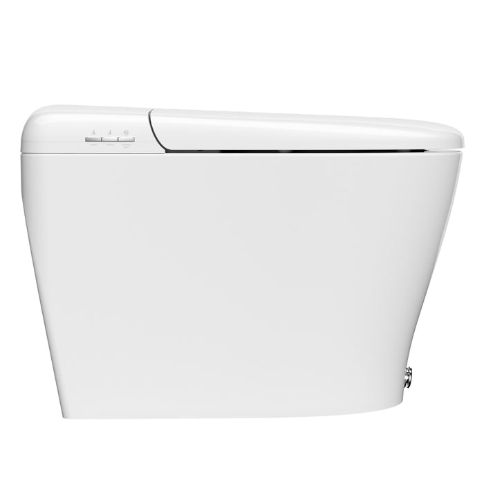 Brondell KBT-900 Coit tankless toilet in side profile with the lid closed