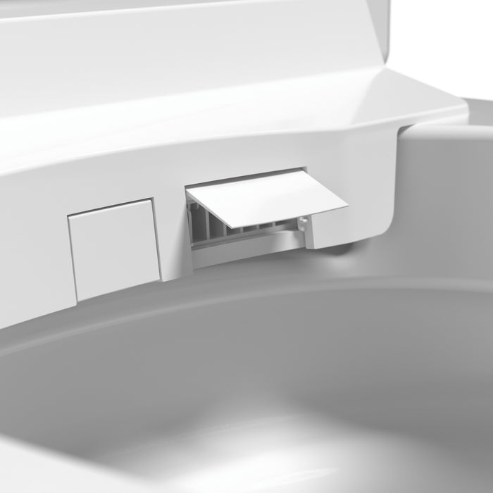 Brondell KBT-900 close-up of the Coit nozzle housing inside the toilet bowl