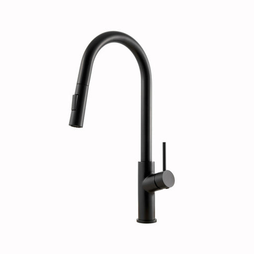 Houzer KEV-151-MB Kevali Series Matte Black Single Handle Pull-Down Kitchen Faucet