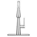 Brondell KF10-CH front view of the Jema faucet in chrome with the matching deck plate