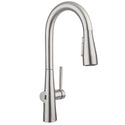 Brondell KFS15-SRS Jema touchless faucet in spotclear stainless, angled view showing the sensor and no deck plate