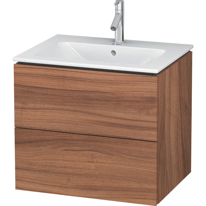 Duravit LC0008O79790000 L-Cube 24 3/4" Wall Mount Single Vanity in Natural Walnut with Cabinet and Sink