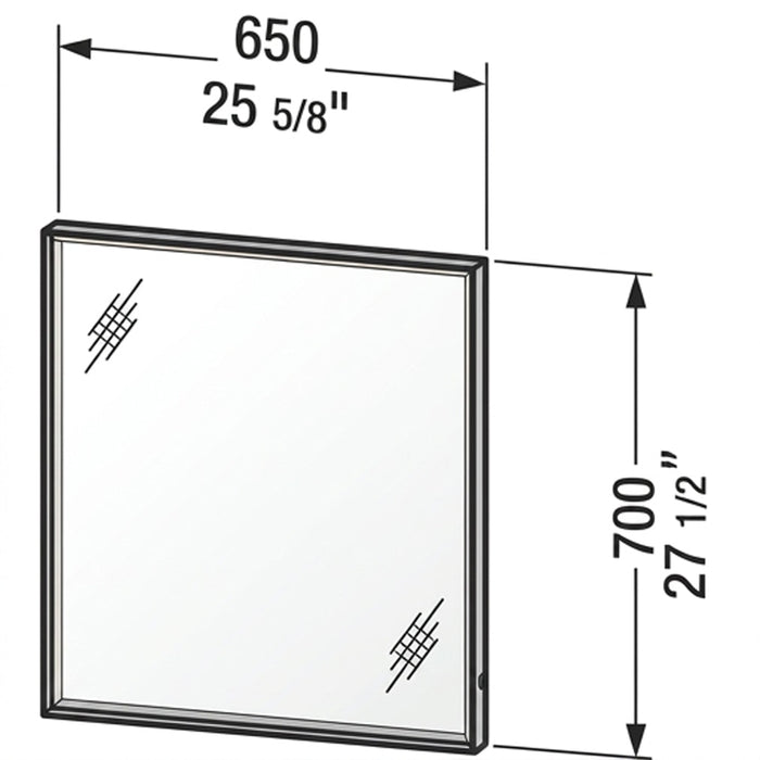 Duravit L-Cube LC7380000006000 LED Bathroom Mirror, Matte White Aluminum, 3500K