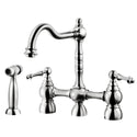Houzer LEXBS-956-PC Lexington Series Polished Chrome Dual Handle Bridge Kitchen Faucet