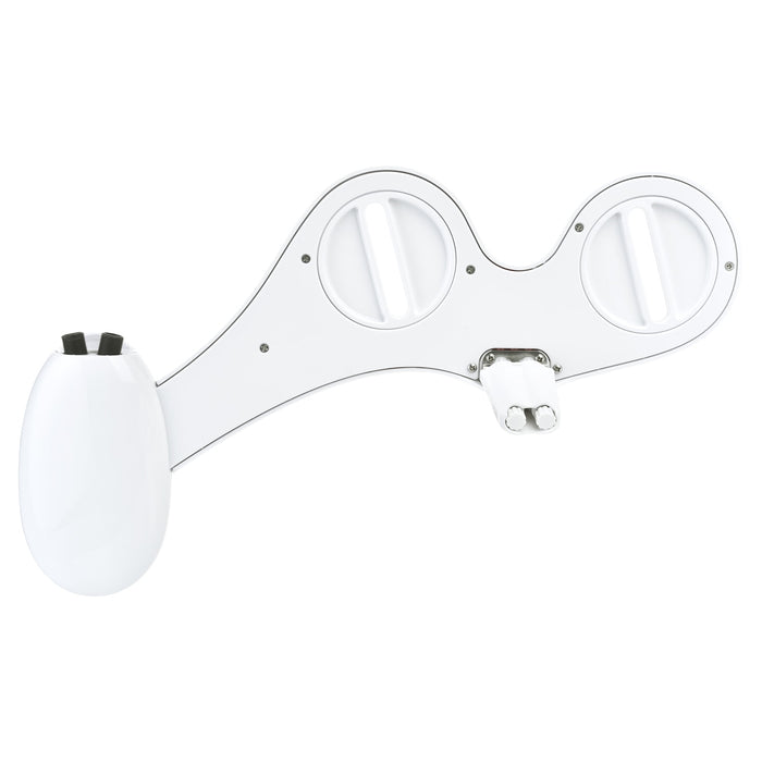 Brondell LH-22 underside of the SouthSpa attachment with circular mounting adjusters and water inlets