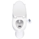 Brondell LH-22 SouthSpa installed on a toilet with the lid raised, viewed from the front