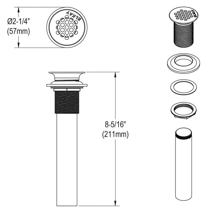 Elkay LK174LO Drain Fitting Chrome Plated Brass in Chrome