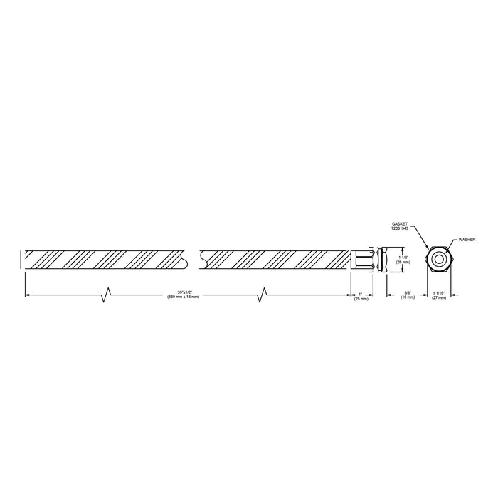 Elkay LK402 36" Black Rubber Hose