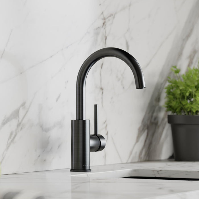 Elkay LKAV3021BK 1 Hole Bar Faucet with Lever Handle in Black Stainless